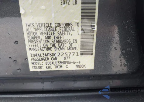 2013 Nissan Altima 2.5 Sv z USA, uszkodzony, nr VIN 1N4AL3AP8DC225771